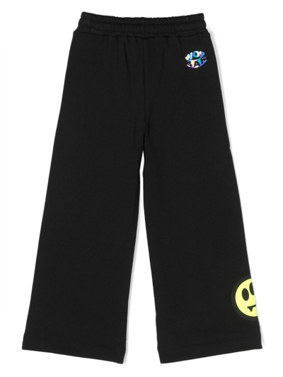 Shop Barrow Logo-print Cotton Track Pants In Black