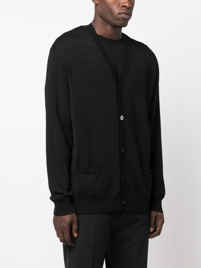 Moschino Button-up Virgin Wool Cardigan In Black