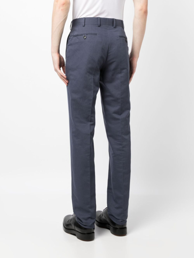 Shop Brioni Straight-leg Tailored Trousers In Blue