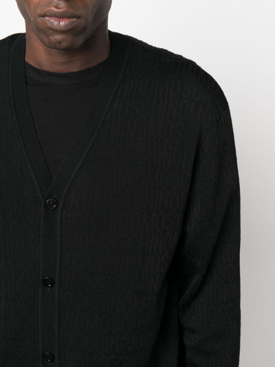 Moschino Button-up Virgin Wool Cardigan In Black