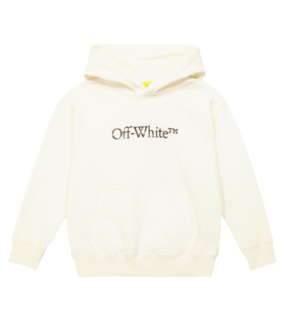 Off-white Logo Cotton Jersey Hoodie In White