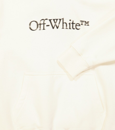 Off-white Logo Cotton Jersey Hoodie In White