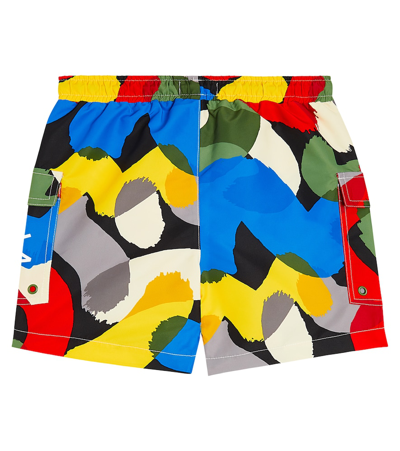 Shop Stella Mccartney Printed Swim Trunks In Multicoloured