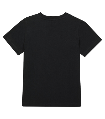 Shop Stella Mccartney Logo Cotton Jersey T-shirt In Black