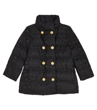 Balmain Monogram-print Padded Jacket In Black