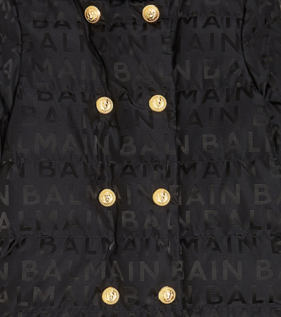 Balmain Monogram-print Padded Jacket In Black