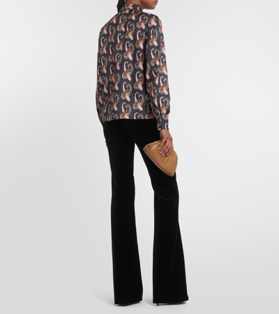 Shop Etro Polka-dot Paisley Silk Shirt In Black