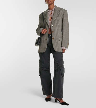 Acne Studios Washed Cotton-canvas Wide-leg Cargo Trousers In Black