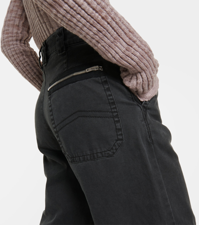 Acne Studios Washed Cotton-canvas Wide-leg Cargo Trousers In Black