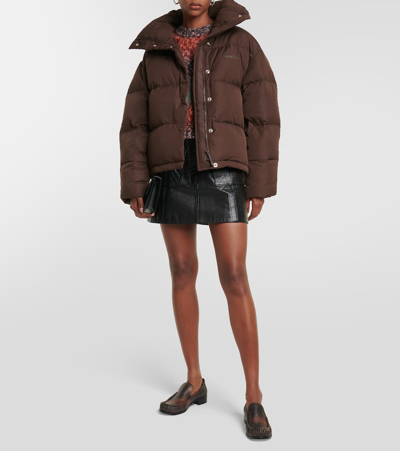 Acne Studios Babi Due Painted Leather Loafers In Brown