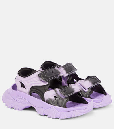 Shop Adidas By Stella Mccartney Tie-dye Sandals In Purple