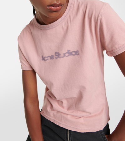 Shop Acne Studios Logo Cotton Jersey T-shirt In Purple