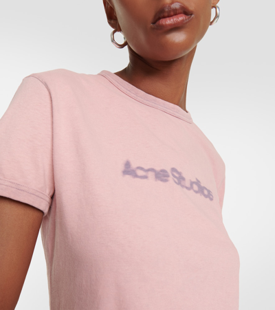 Shop Acne Studios Logo Cotton Jersey T-shirt In Purple