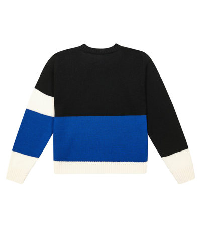 Off-white Intarsia-logo Colour-block Jumper In Black
