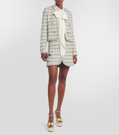 Shop Giambattista Valli High-rise Tweed Miniskirt In Multicoloured