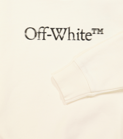 Shop Off-white Logo Cotton Jersey Sweatshirt In White