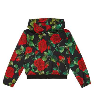 Shop Dolce & Gabbana Printed Zip-up Hoodie In Multicoloured