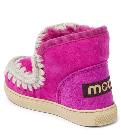 Shop Mou Shearling-lined Suede Sneakers In Pink