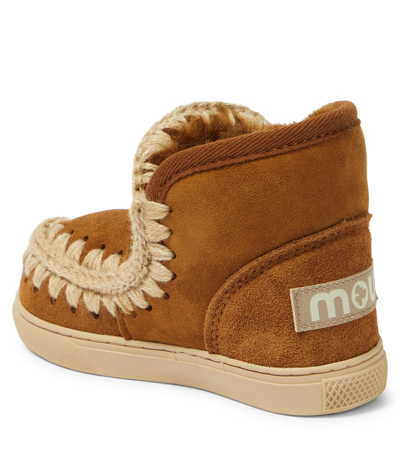 Shop Mou Shearling-lined Suede Sneakers In Brown