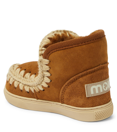 Mou Shearling-lined Suede Sneakers In Brown
