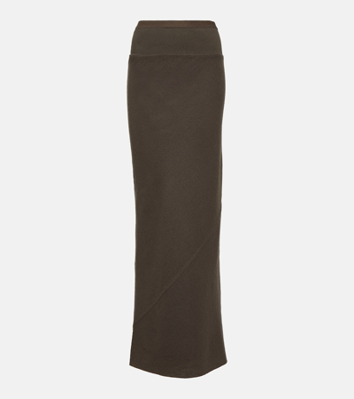 Shop Rick Owens Drkshdw Wool Maxi Skirt In Brown