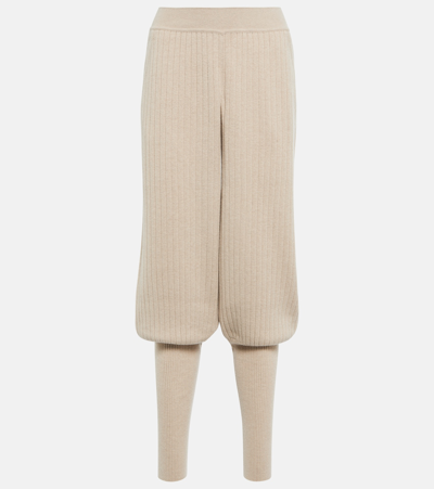 Shop Loro Piana Maras Cashmere Pants In Neutrals