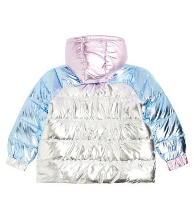 Shop Stella Mccartney Metallic Colorblocked Puffer Jacket In Multicoloured