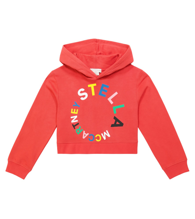 Shop Stella Mccartney Logo Printed Cotton Jersey Hoodie In Red