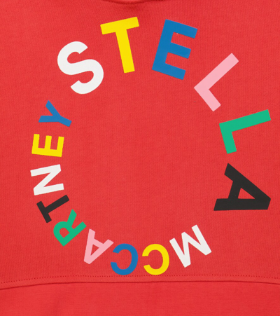 Shop Stella Mccartney Logo Printed Cotton Jersey Hoodie In Red