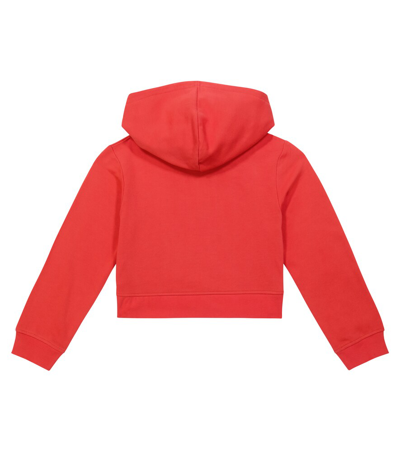 Shop Stella Mccartney Logo Printed Cotton Jersey Hoodie In Red