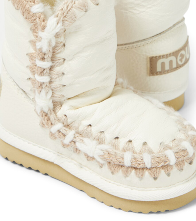 Shop Mou Crochet-trimmed Leather Boots In White
