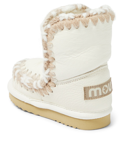Shop Mou Crochet-trimmed Leather Boots In White