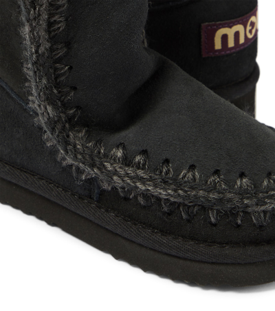 Shop Mou Shearling-lined Suede Boots In Black
