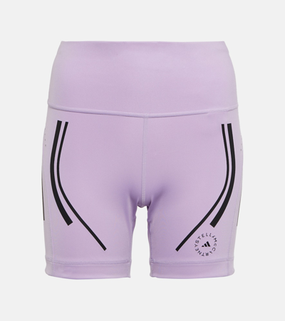 Shop Adidas By Stella Mccartney Truepace High-rise Biker Shorts In Purple