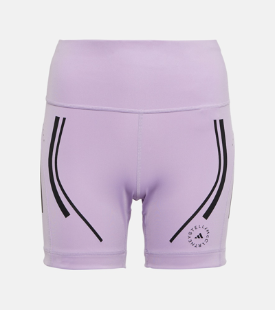 Adidas By Stella Mccartney Truepace Stripe-detail Cycling Shorts In Purple
