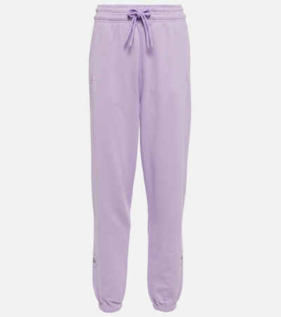 Shop Adidas By Stella Mccartney Cotton Sweatpants In Purple