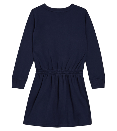 Shop Polo Ralph Lauren Polo Bear Cotton-blend Jersey Dress In Blue