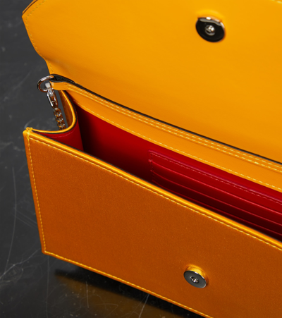 Christian Louboutin Loubi54 Satin Clutch Bag In Yellow