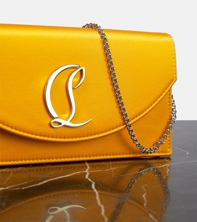 Christian Louboutin Loubi54 Satin Clutch Bag In Yellow