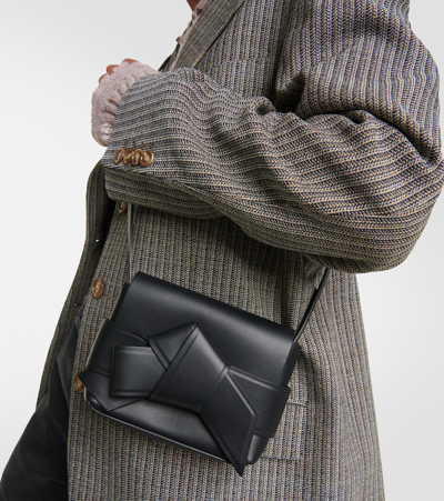 Shop Acne Studios Musubi Mini Leather Crossbody Bag In Black