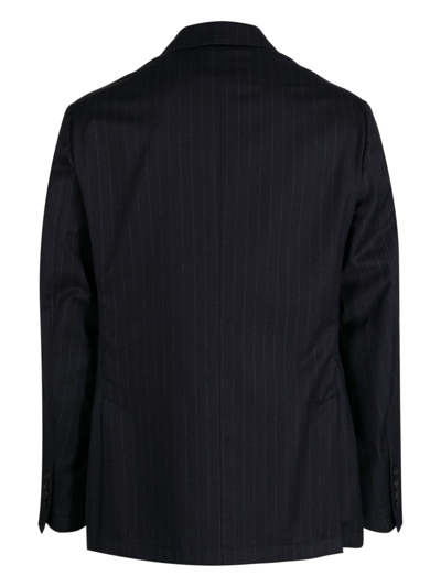 Dunhill Pinstripe Single-breasted Blazer In Blue