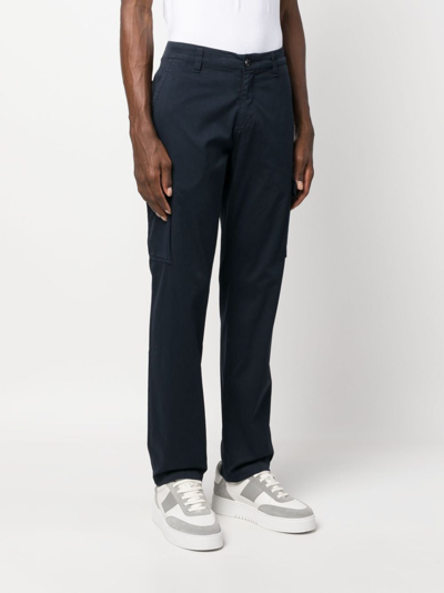 Shop Moorer Straight-leg Chino Trousers In Blue