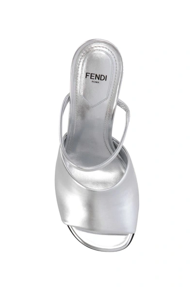 Shop Fendi Sandals In Silver