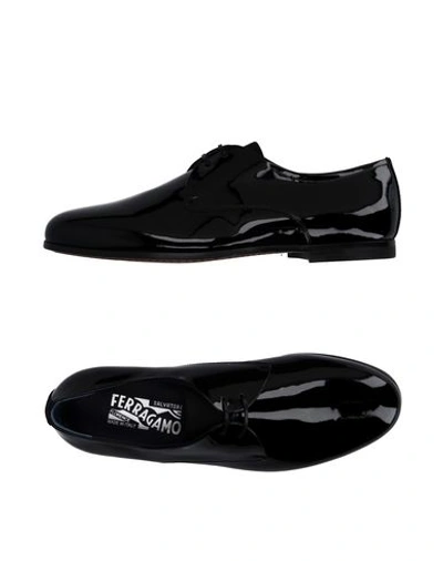 Ferragamo Lace-up Shoes In Black
