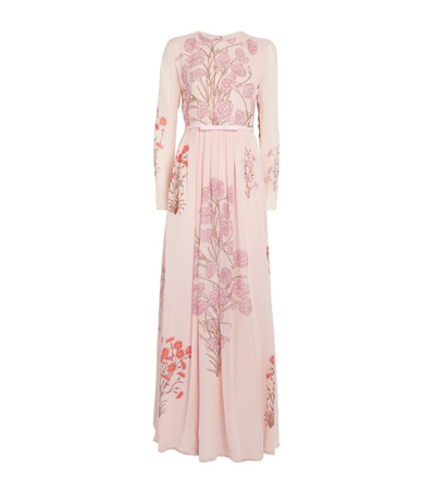 Shop Giambattista Valli Floral Print Maxi Dress In Pink