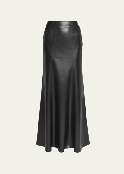 Shop Nanushka Carlotta Vegan Leather Maxi Skirt In Black