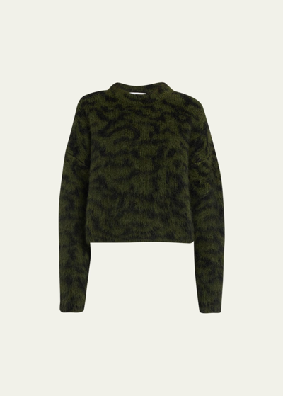 Shop Frame Marl Fuzzy Crewneck Sweater In Surplus Mu