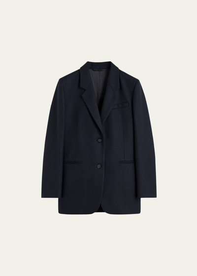 Shop Totême Single-breasted Tailored Suit Jacket In Navy