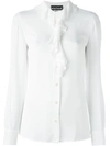 BOUTIQUE MOSCHINO ruffle neck shirt,DRYCLEANONLY