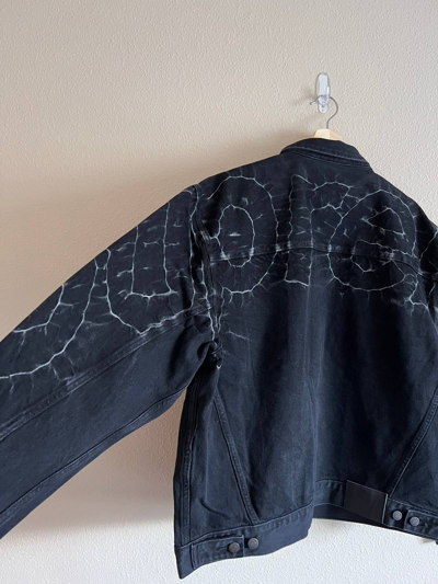 Pre-owned Supreme Shibori Denim Trucker Jacket In Black | ModeSens